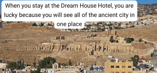 a tweet referring to the dream house hotel in the desert at dream house hotel in Jerash