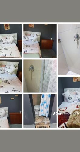 a collage of pictures of a room with a bed at Camp Inn BnB in Pietermaritzburg