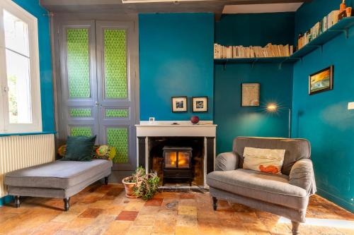 Posezení v ubytování Chez Miriam - Maison de caractère - Ville avec jardin