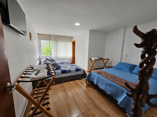 a bedroom with a bed and a television in it at ALOJAMIENTO Familiar HECTRIGA in Armenia