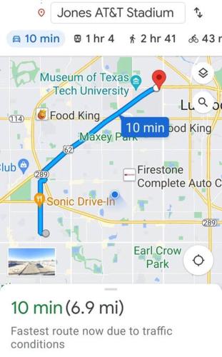 a screenshot of a map of a freeway at Hot Tub, Privacy, sleeps 11 & TONS of Space! in Lubbock