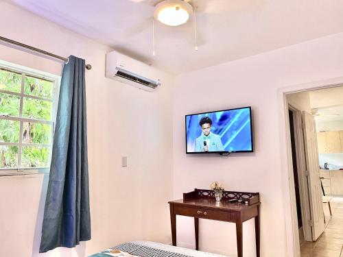 En tv och/eller ett underhållningssystem på Apartment in Providenciales