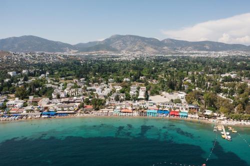 an aerial view of a beach in a resort at Bitez Corner Boutique Hotel in Bitez