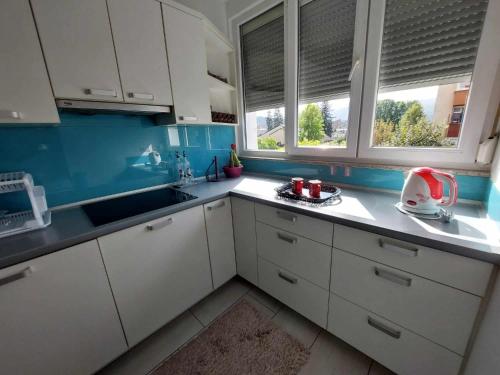 Kuchyň nebo kuchyňský kout v ubytování Apartman OMANOVIĆ