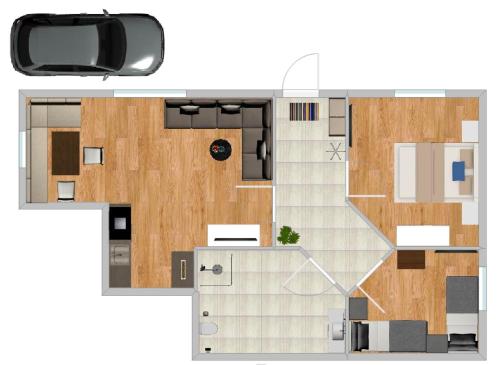 a drawing of a floor plan of a house at Apartment Alpbachtraum in Alpbach