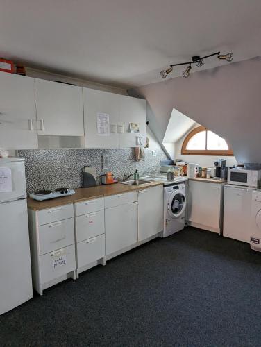 Kuchyň nebo kuchyňský kout v ubytování Hostel John Galt