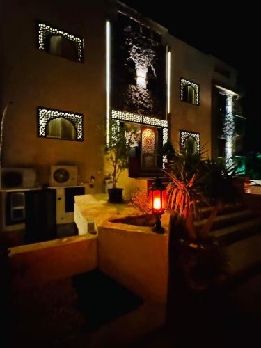 a view of a living room at night at Villa Silia in Sharm El Sheikh
