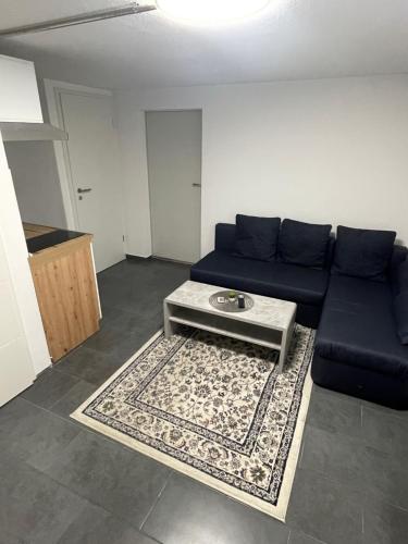 a living room with a couch and a coffee table at Handwerkerwohnung KG Sutterain in Essenbach
