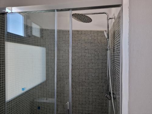 um chuveiro com uma porta de vidro na casa de banho em Canarian House Casa Esther in Icod de los Vinos em Icod de los Vinos