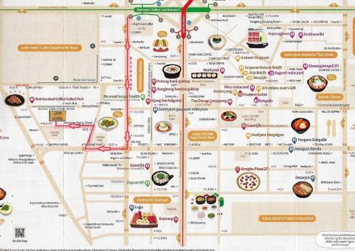 Un mapa del metro de Los Ángeles en Lion Hotel en Busan