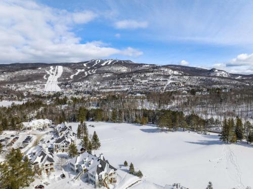 an aerial view of a ski resort in the snow at Hilton Grand Vacations Club Tremblant Canada in Mont-Tremblant