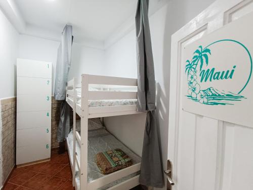 a bunk bed in a small room with a ladder at Daydream Medano Coliving in El Médano