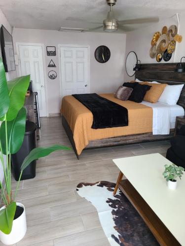 Krevet ili kreveti u jedinici u objektu Modern Studio Retreat with King Bed - Cozy Comfort