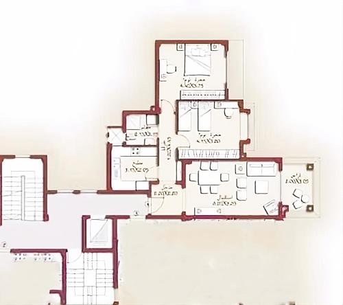 a floor plan of a house at Luxurious VIP Apartment in Madinaty Furnished with High End Hotel Furniture in Madinaty
