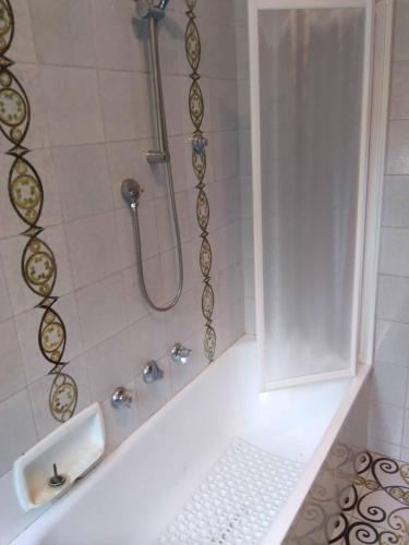 a bathroom with a shower with a bath tub at casa miglio in Marina di Pietrasanta