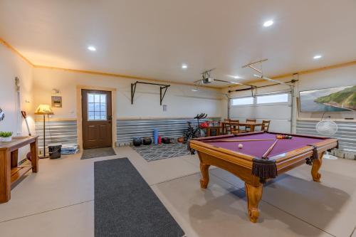 a living room with a pool table in it at Buena Vista Mountain Retreat - Ultimate Privacy with Spa & Unbeatable Views in Buena Vista