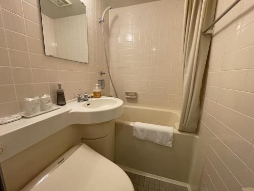 Koupelna v ubytování Heidihof Hotel