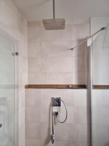 eine Dusche im Bad mit Glastür in der Unterkunft Wohlfühloase in Sankt Wendel