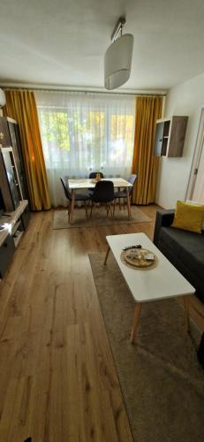 sala de estar con sofá y mesa en Apartamentul GAVIOTA, en Timisoara