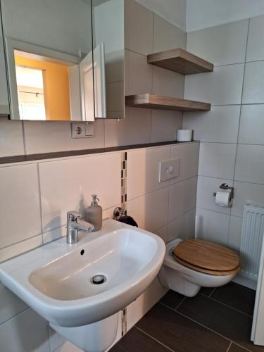 Koupelna v ubytování Ferienhaus Weitblick