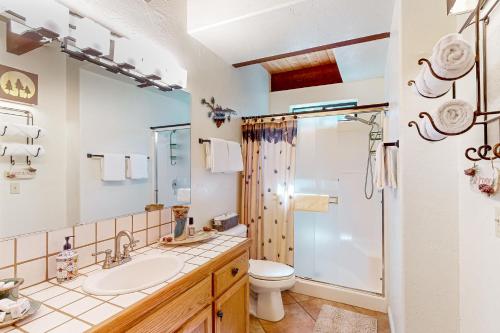 Et badeværelse på Wishing Well Cabin