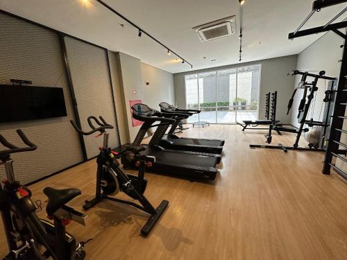 Fitness centrum a/nebo fitness zařízení v ubytování TrevizZo São Caetano do Sul