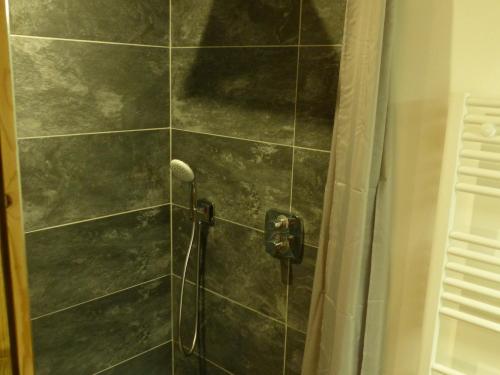 a shower with a shower head in a bathroom at Appartement Le Grand-Bornand, 4 pièces, 10 personnes - FR-1-467-100 in Le Grand-Bornand