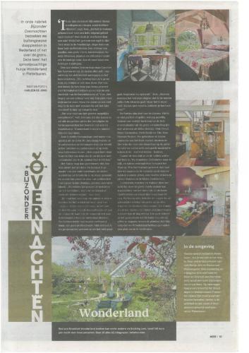 a article in a magazine about a garden at Wonderland in Pieterburen