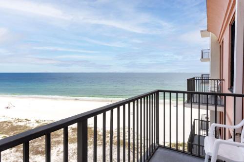 a balcony with a view of the beach at Hampton Inn & Suites - Orange Beach in Orange Beach