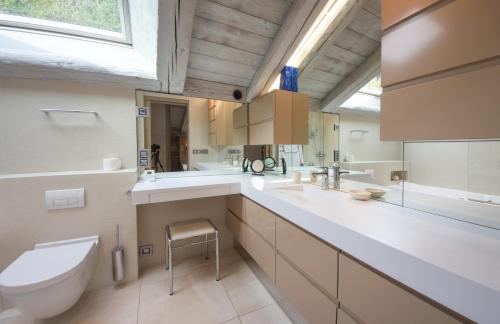 a bathroom with a toilet and a sink at Racca - Luxury chalet near ski lift in Chamonix