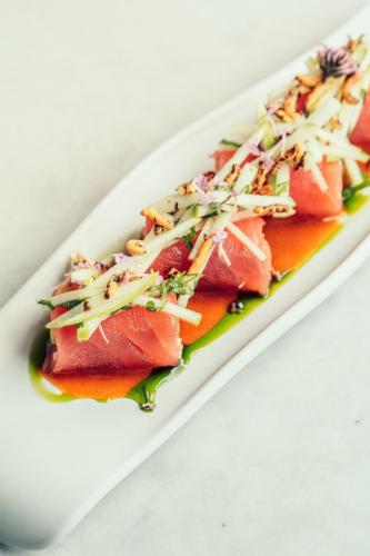 two plates of food on a white plate at The Ocean Club, a Luxury Collection Resort, Costa Norte in Sosúa