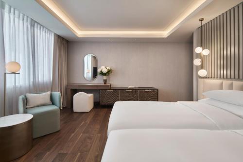 Katil atau katil-katil dalam bilik di Grand Hyatt Athens