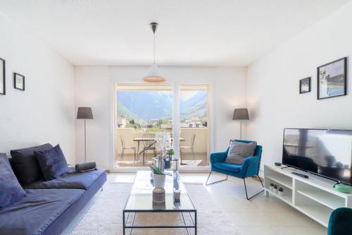 TV a/nebo společenská místnost v ubytování Nice apartment ideally located in Martigny
