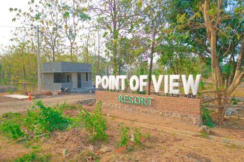 a sign for a point of view resort in a park at Point of View Hotel & Resort Majalengka in Majalengka