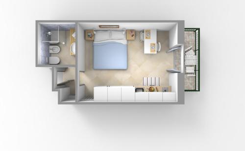 aometric view of a floor plan of a apartment at Residence Glicini in Finale Ligure