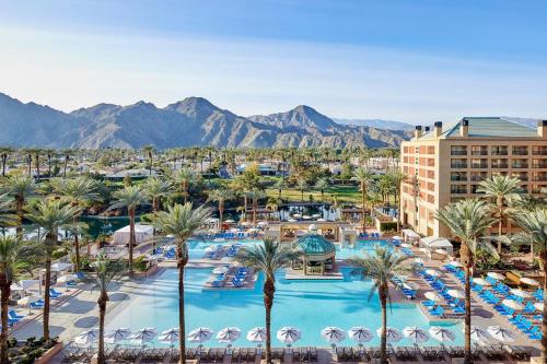 an aerial view of a resort with palm trees at Renaissance Esmeralda Resort & Spa, Indian Wells in Indian Wells