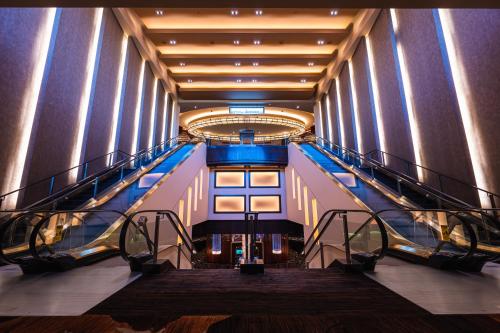 a view from the top of a staircase in a building at Red Rock Casino Resort & Spa in Las Vegas