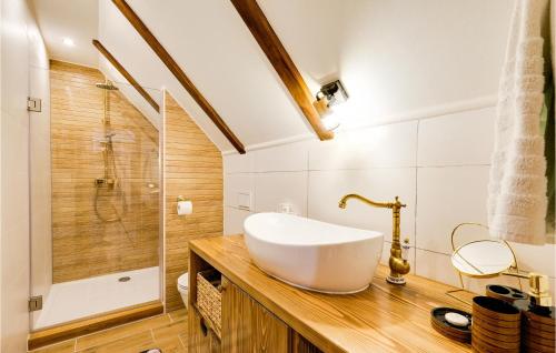 Ванная комната в Beautiful Home In Pisarovina With Wi-fi