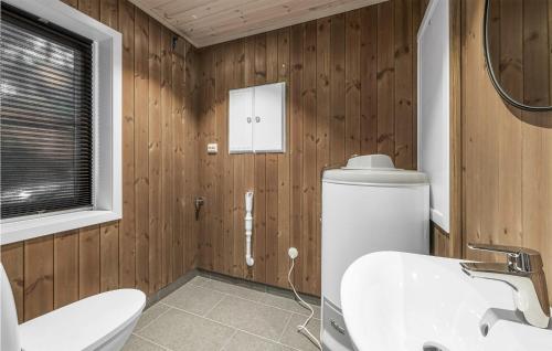 a bathroom with a toilet and a sink at 3 Bedroom Beautiful Home In Vrdal in Vradal