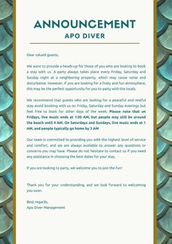a document for an amendment approved approved diver at Apo Diver Beach Resort in San Juan