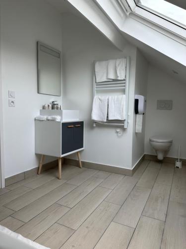 a bathroom with a sink and a toilet at RESIDENCE FAIDHERBE avec terrasse et jardin in Champigny-sur-Marne