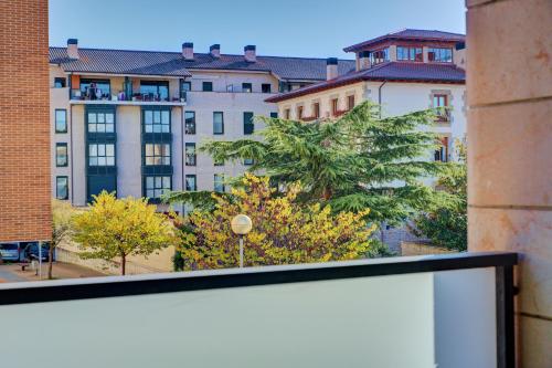 a view from the balcony of a building at Apartamento Oihana by Clabao in Huarte