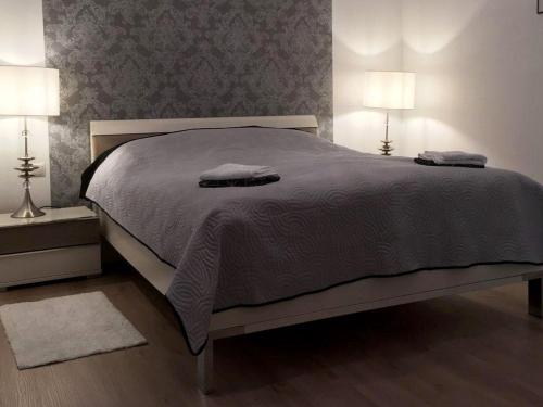 Postel nebo postele na pokoji v ubytování Haus Burgblick