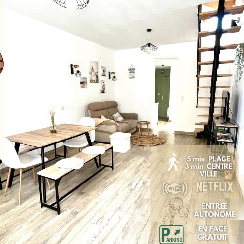 L'échappée MERs- Maison 3 chambres au Centre 500m de la plage