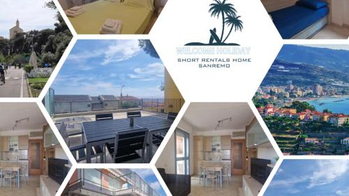 a collage of photos with a view of a city at WH - Bussana in Sanremo