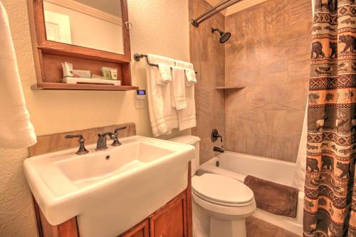 a bathroom with a sink and a toilet at Yellowstone Gateway Inn in Gardiner