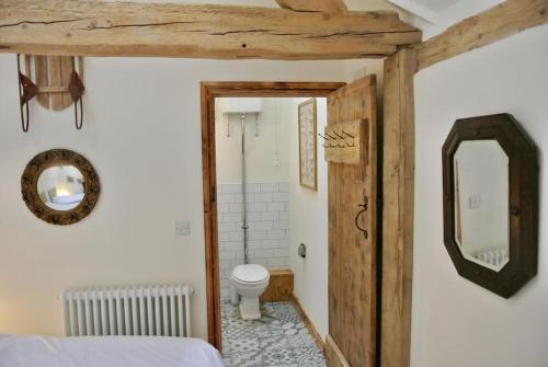 Vannituba majutusasutuses Nest Holiday Hideaway Dove Cottage-Beautiful Location in the Long Mynd Area of Outstanding Natural Beauty-WHIRLPOOL JACUZZI BATHS!!