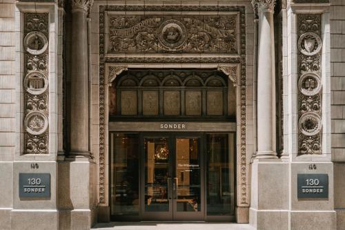 an entrance to a store in a building at Sonder The Witherspoon in Philadelphia