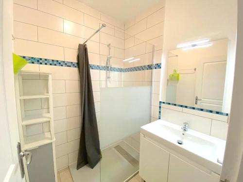 Koupelna v ubytování Crystal Beach Ti Trésor Appartement bord de mer