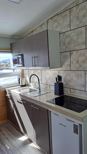 Dapur atau dapur kecil di Balmaceda Loft
